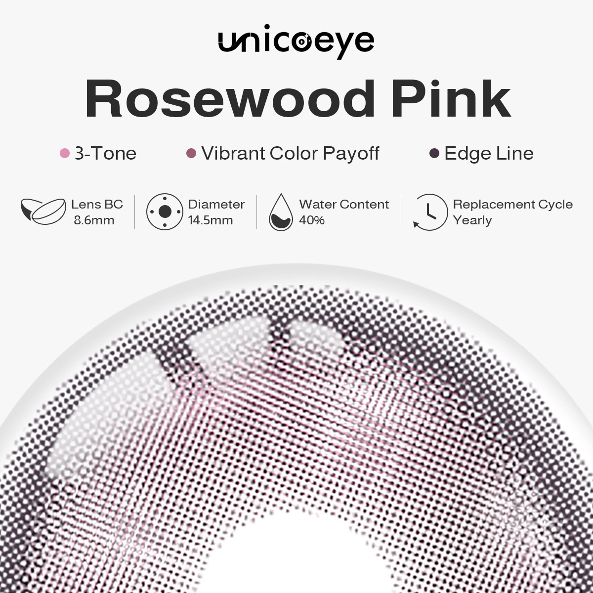 Rosewood Pink Prescription Yearly Contact Lenses