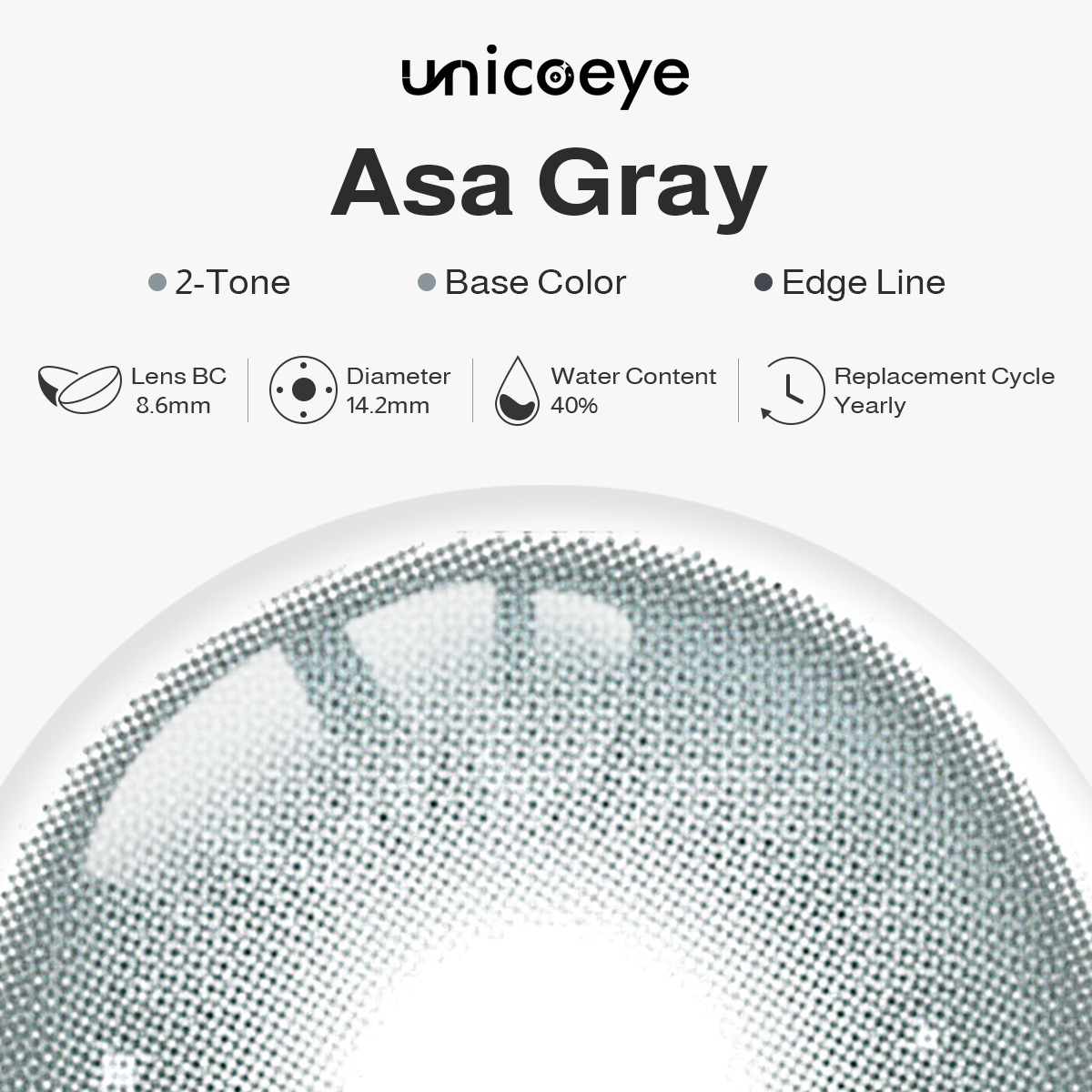 Asa Gray Yearly Contact Lenses