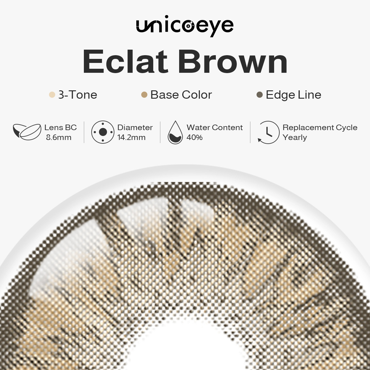 Eclat Brown Prescription Yearly Contact Lenses