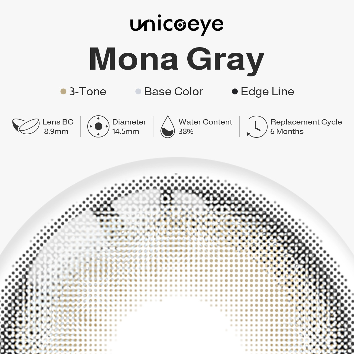 Mona Gray 6 Months Contact Lenses