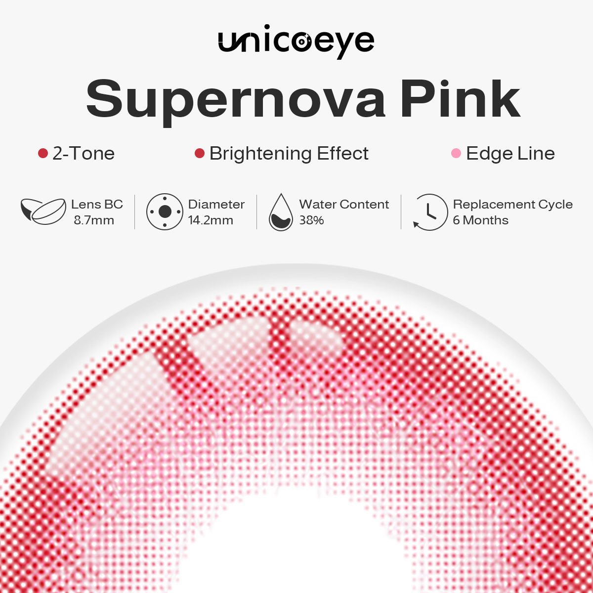 Supernova Pink 6 Months Contact Lenses | 2 Pcs