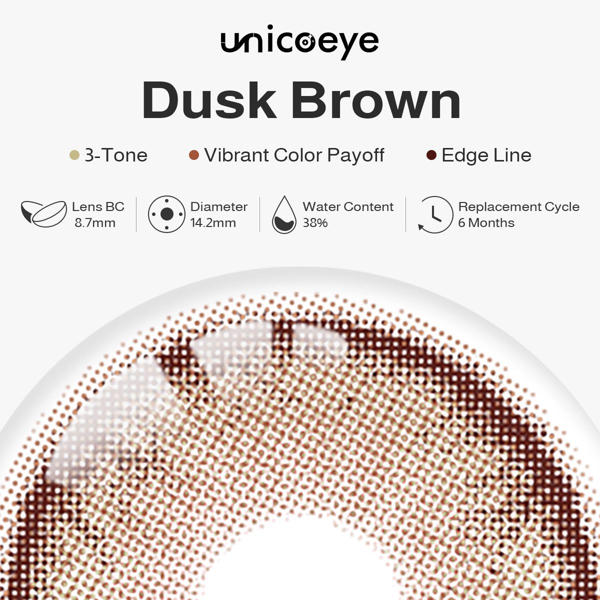 Dusk Brown 6 Months Contact Lenses | 2 Pcs