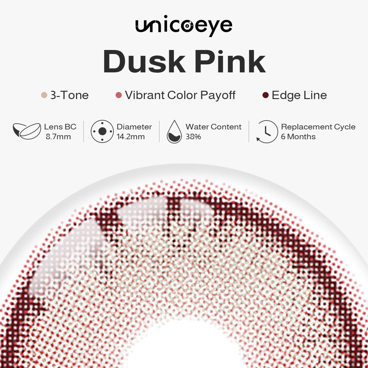 Dusk Pink 6 Months Contact Lenses | 2 Pcs