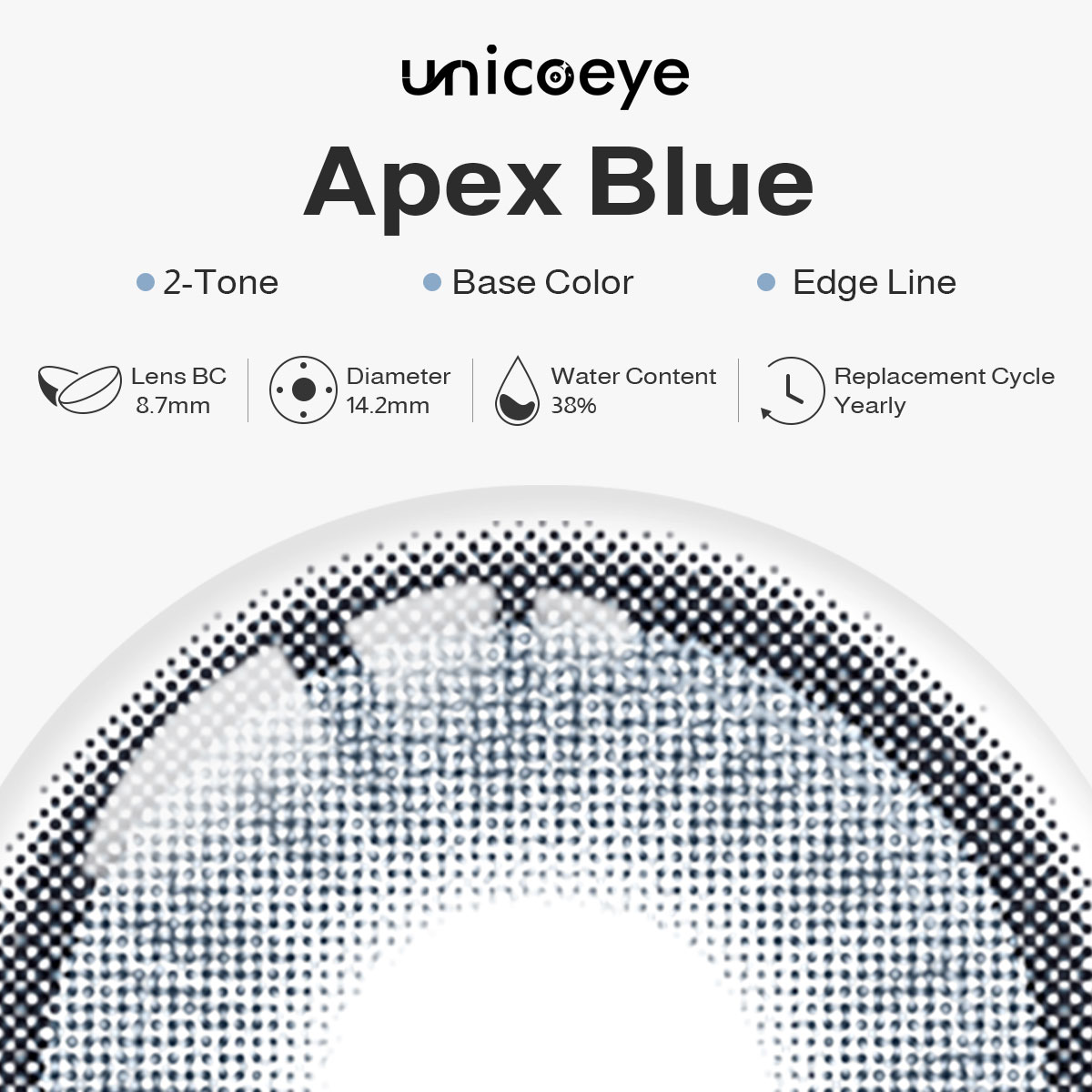 Apex Blue 6 Months Contact Lenses | 2 Pcs