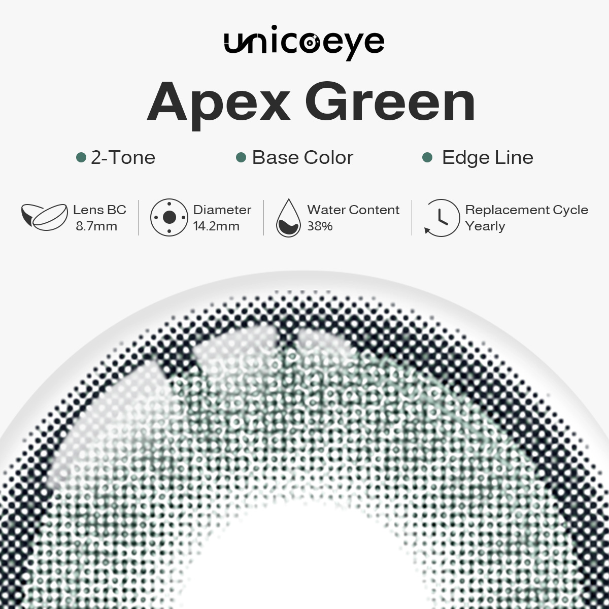 Apex Green 6 Months Contact Lenses | 2 Pcs