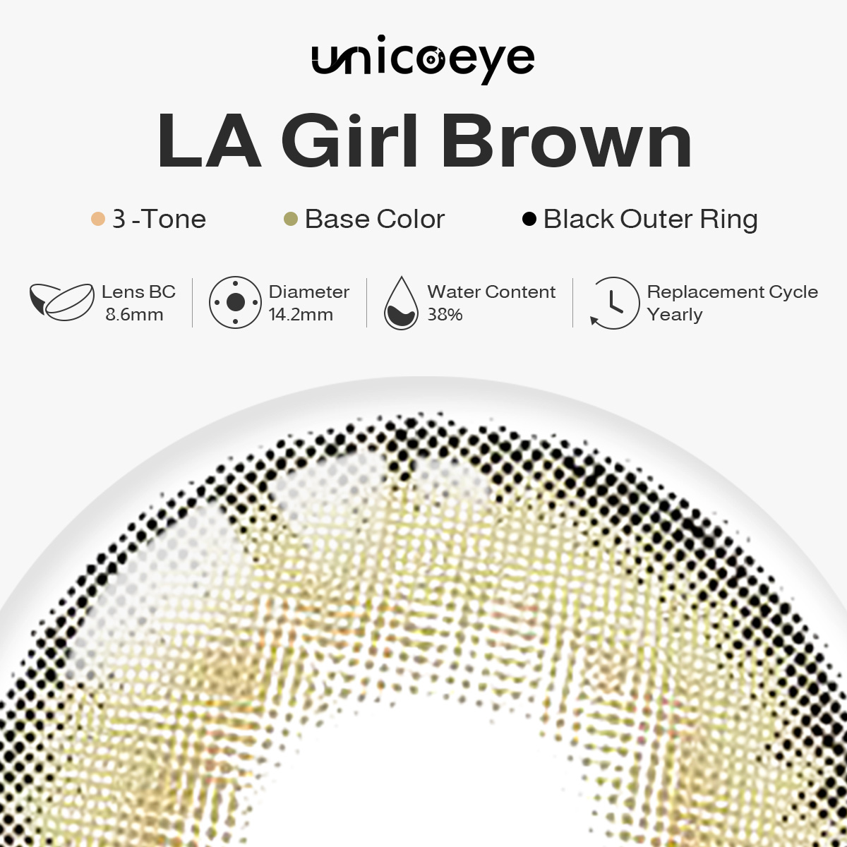 LA Girl Brown Yearly Contact Lenses