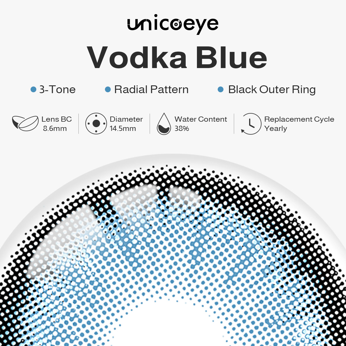 Vodka Blue Yearly Contact Lenses