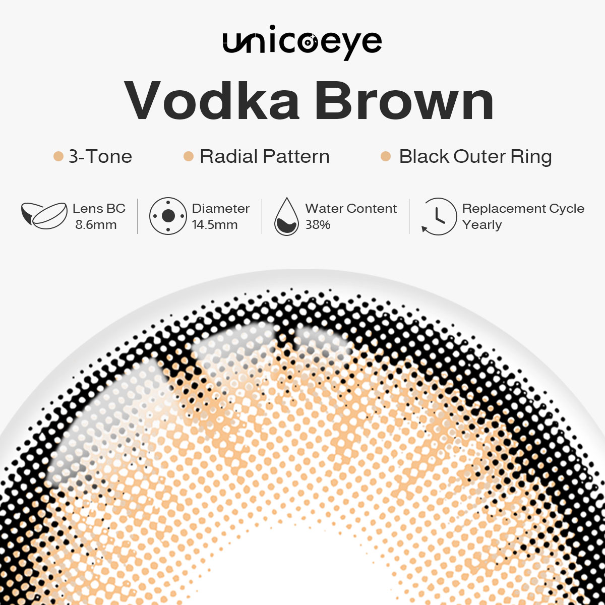 Vodka Brown Yearly Contact Lenses
