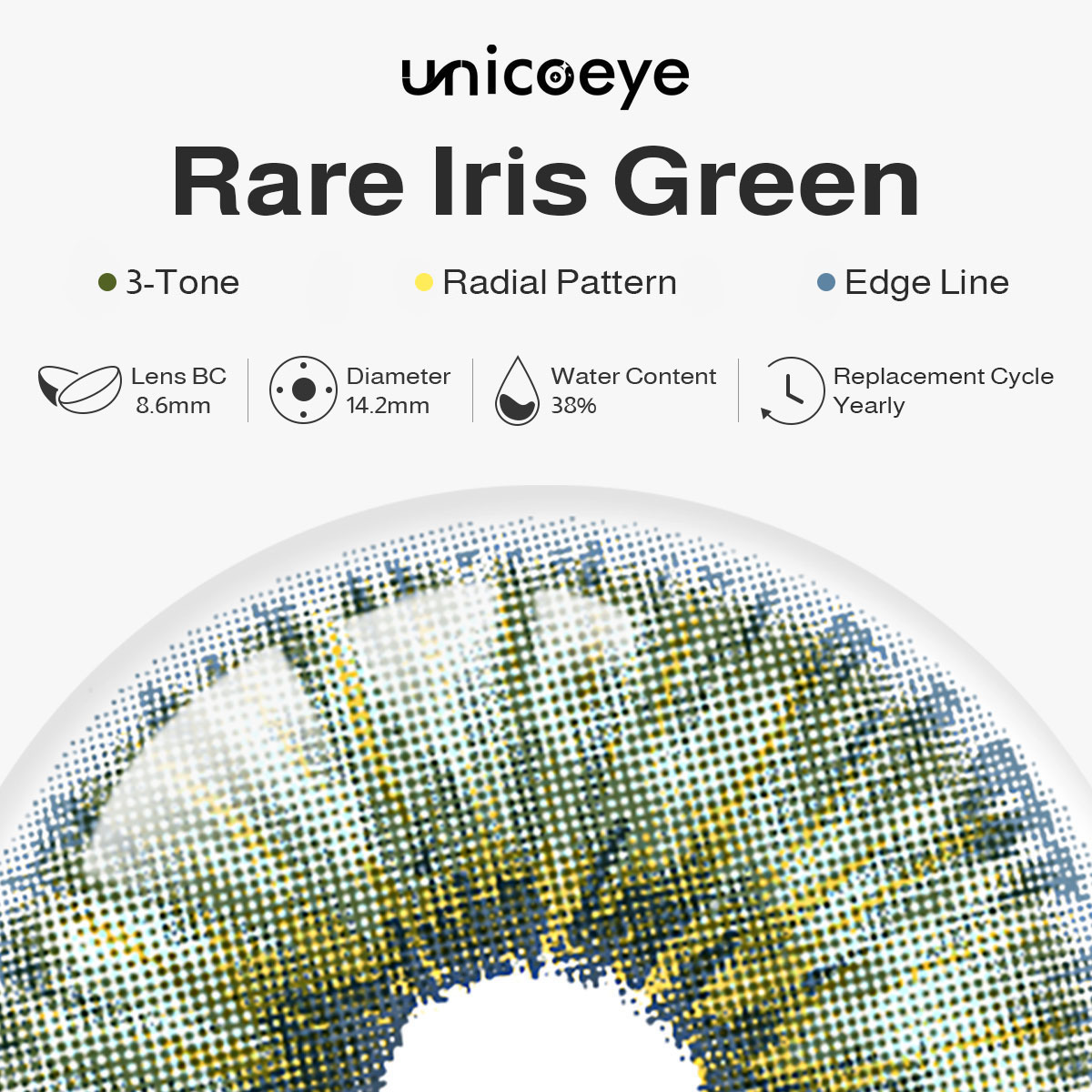 Rare Iris Green Yearly Contact Lenses