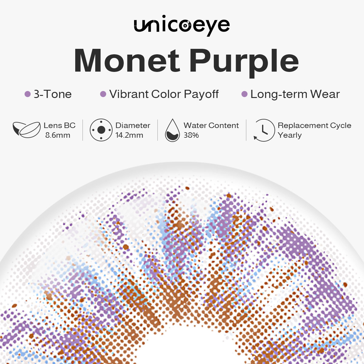 Monet Purple Yearly Contact Lenses