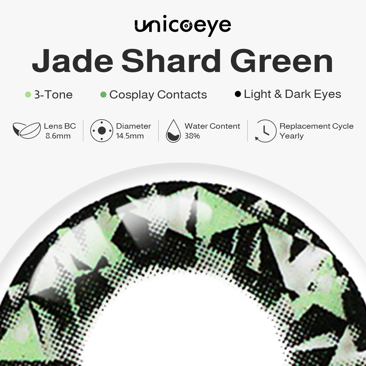 Jade Shard Green Costume Yearly Contact Lenses