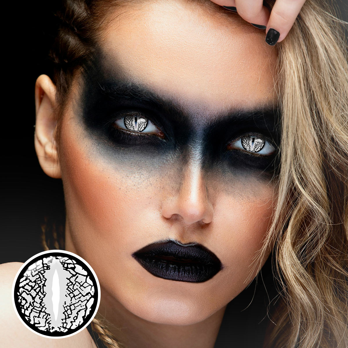 Lizard Eye Black Costume Yearly Contact Lenses