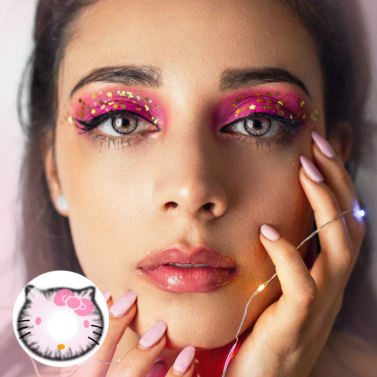 Kitty Pink Costume Yearly Contact Lenses