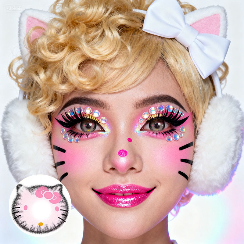Kitty Pink Costume Yearly Contact Lenses