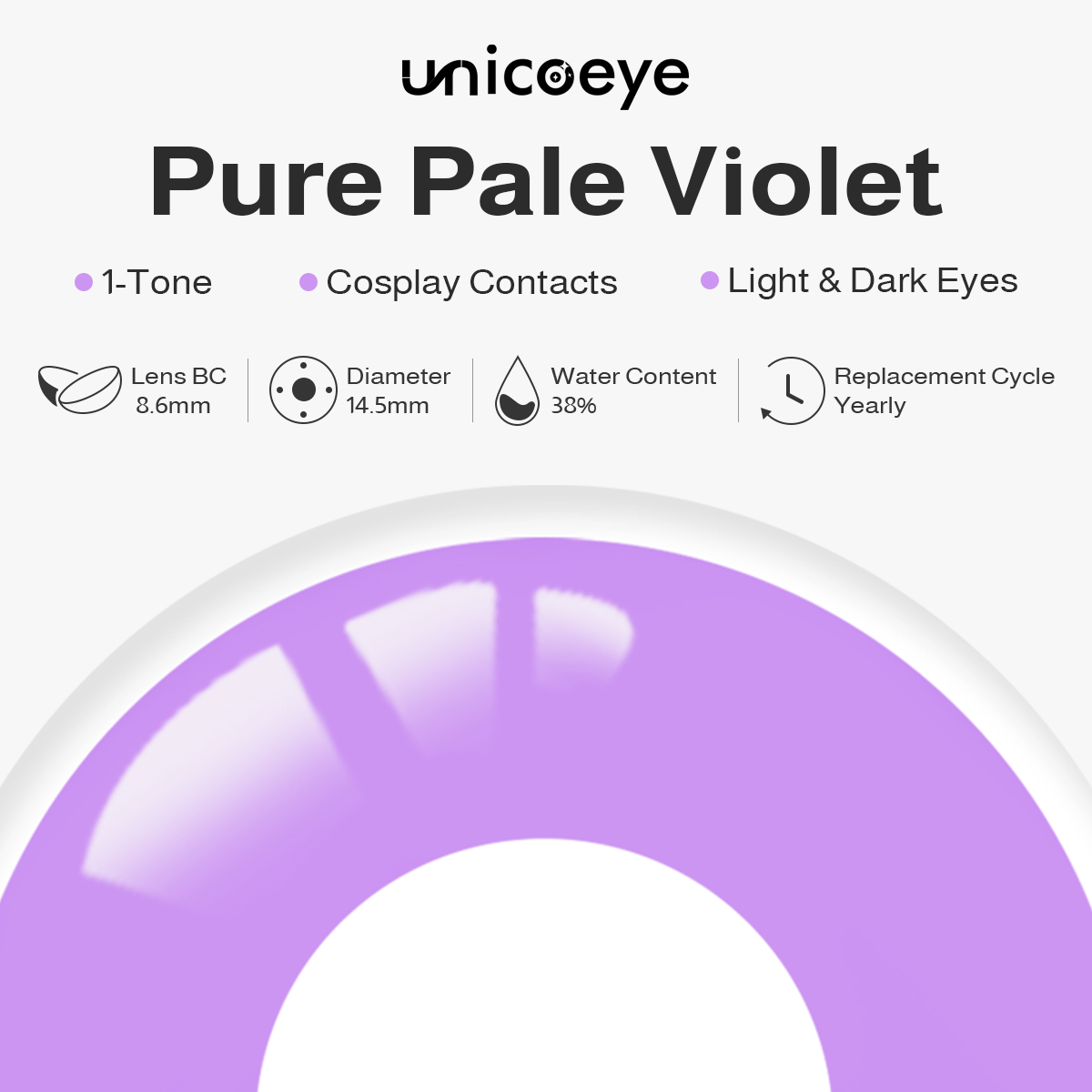 Pure Pale Violet Costume Yearly Contact Lenses