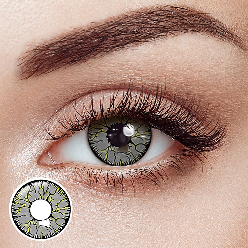 Crack Gray Costume Yearly Contact Lenses