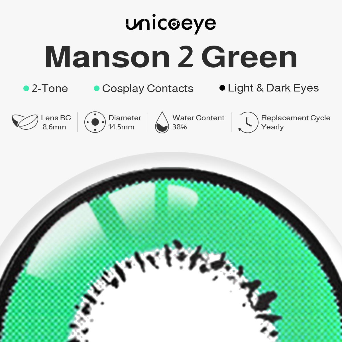 Manson 2 Green Costume Yearly Contact Lenses