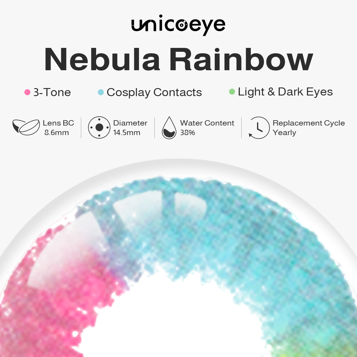 Nebula Rainbow Costume Yearly Contact Lenses