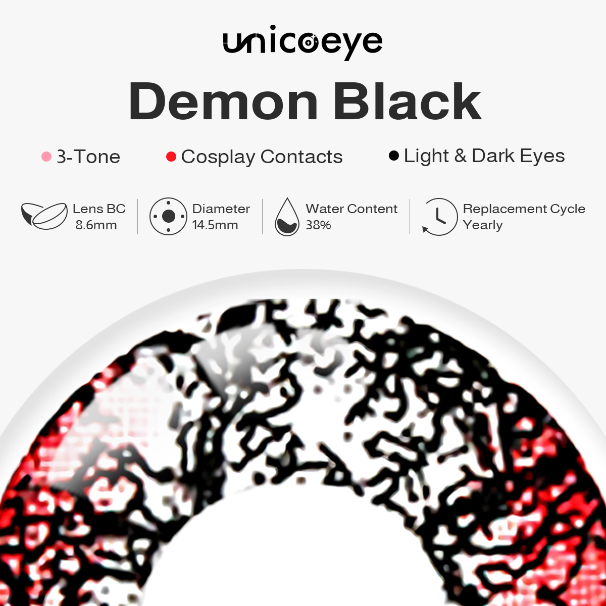 Demon Black Costume Yearly Contact Lenses