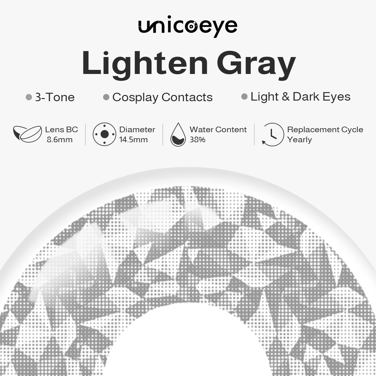 Lighten Gray Costume Yearly Contact Lenses