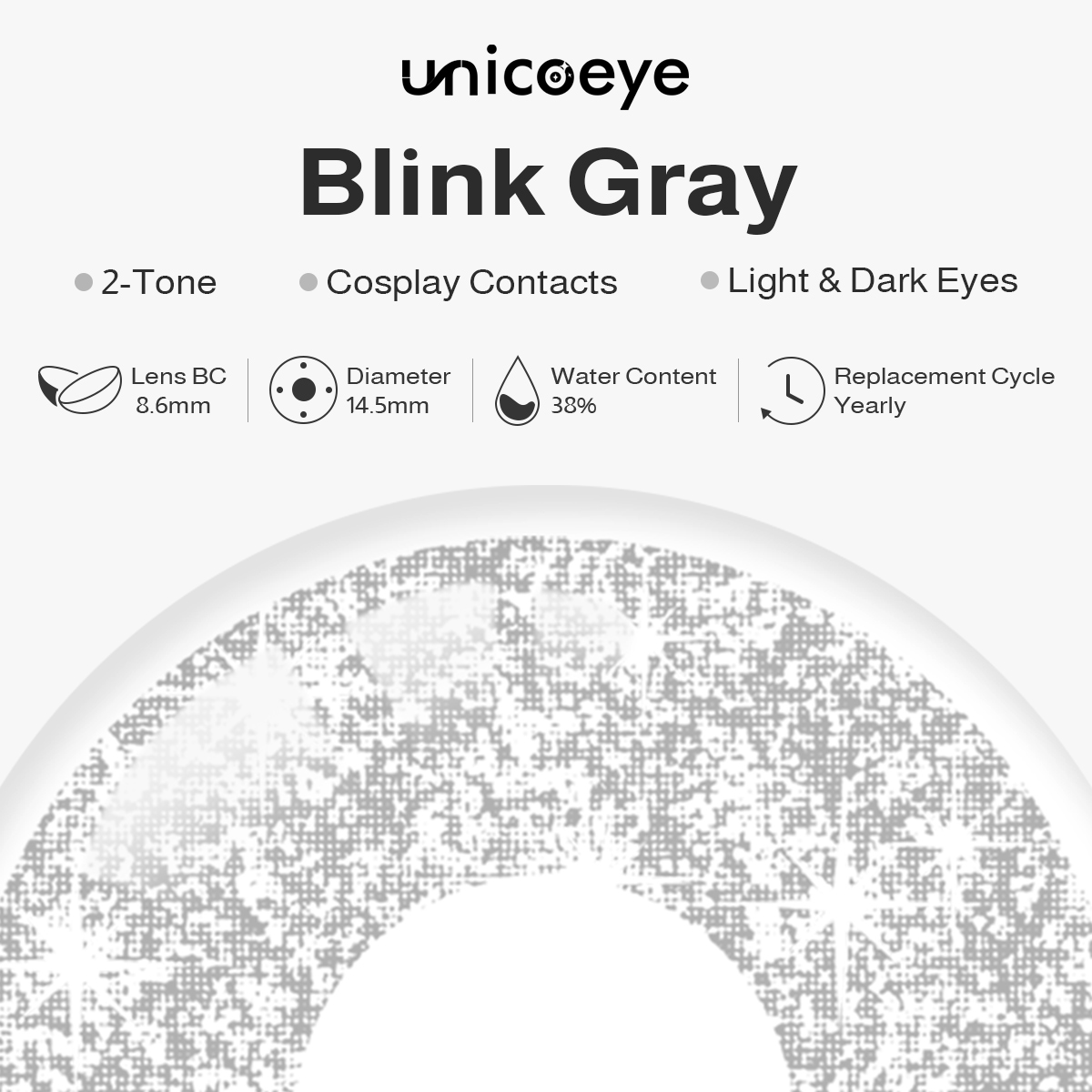 Blink Gray Costume Yearly Contact Lenses