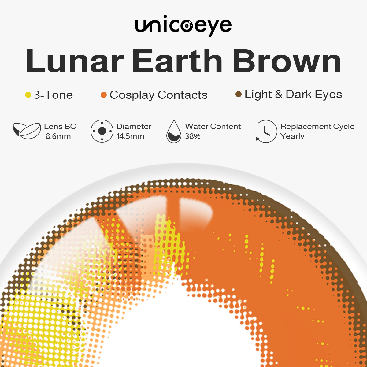 Lunar Earth Brown Costume Yearly Contact Lenses