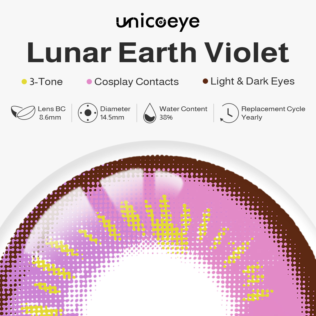 Lunar Earth Violet Costume Yearly Contact Lenses