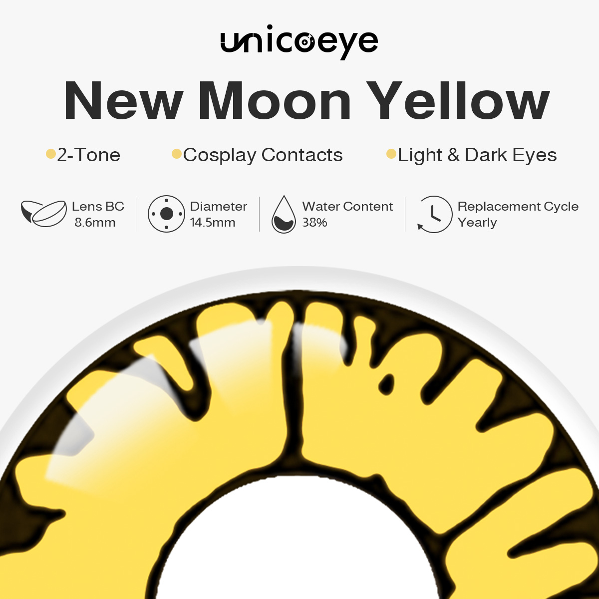New Moon Yellow Costume Yearly Contact Lenses