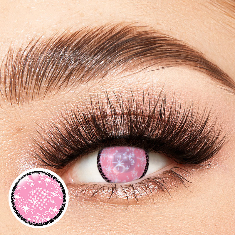 Blind Starry Pink Costume Yearly Contact Lenses
