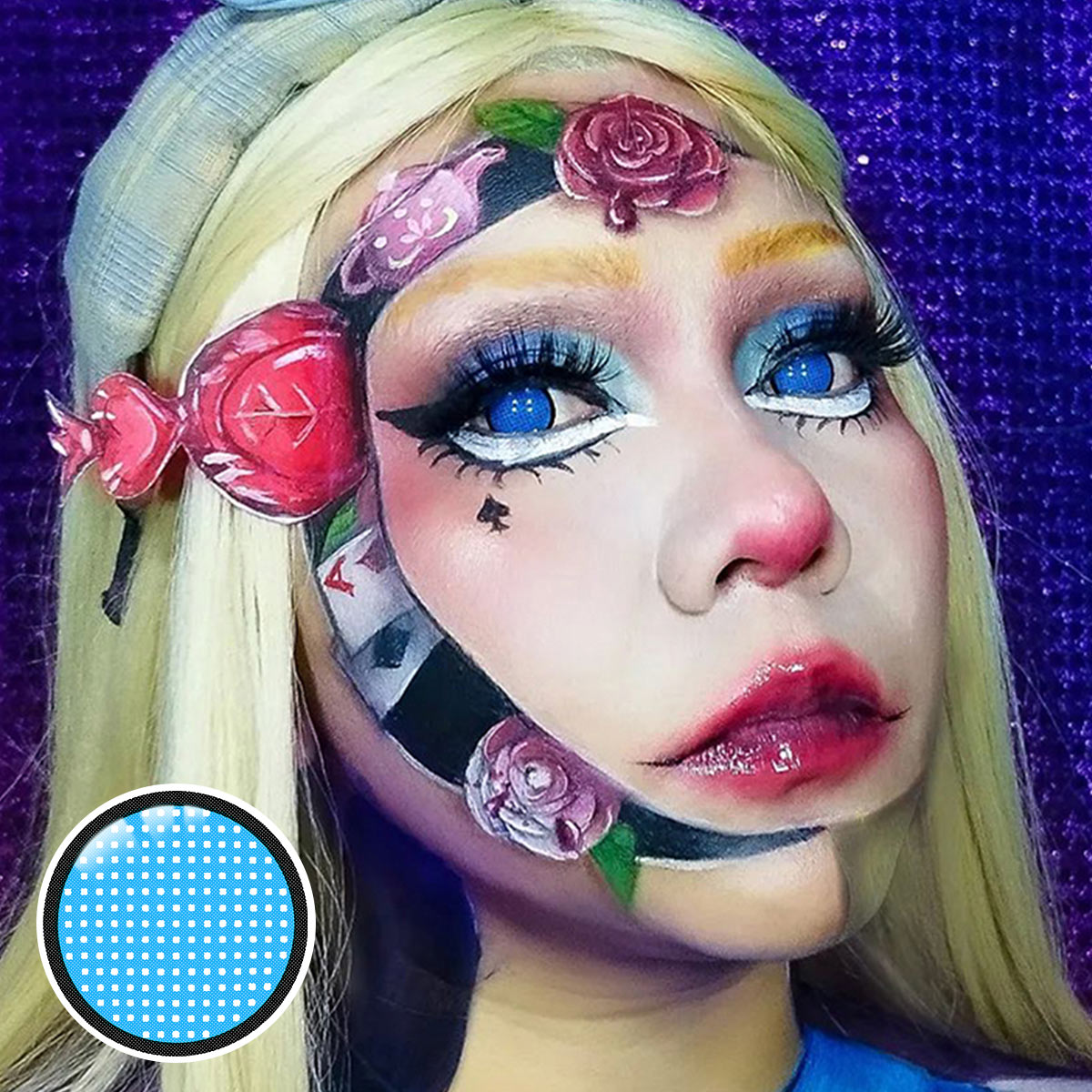 Mesh Blue Costume Yearly Contact Lenses