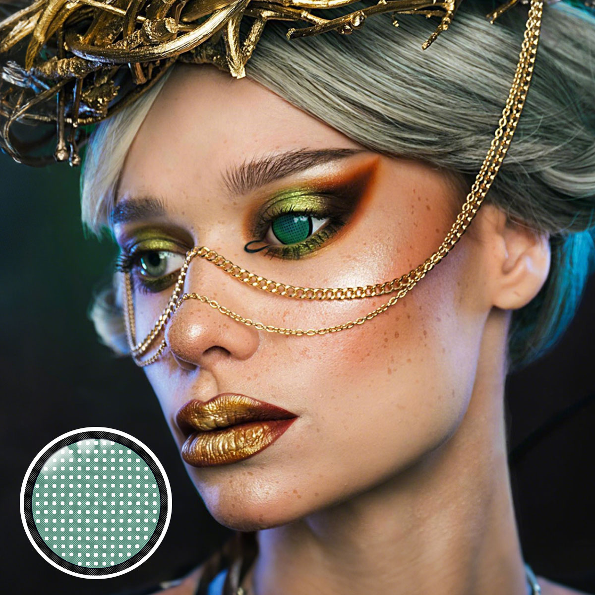 Mesh Green Costume Yearly Contact Lenses