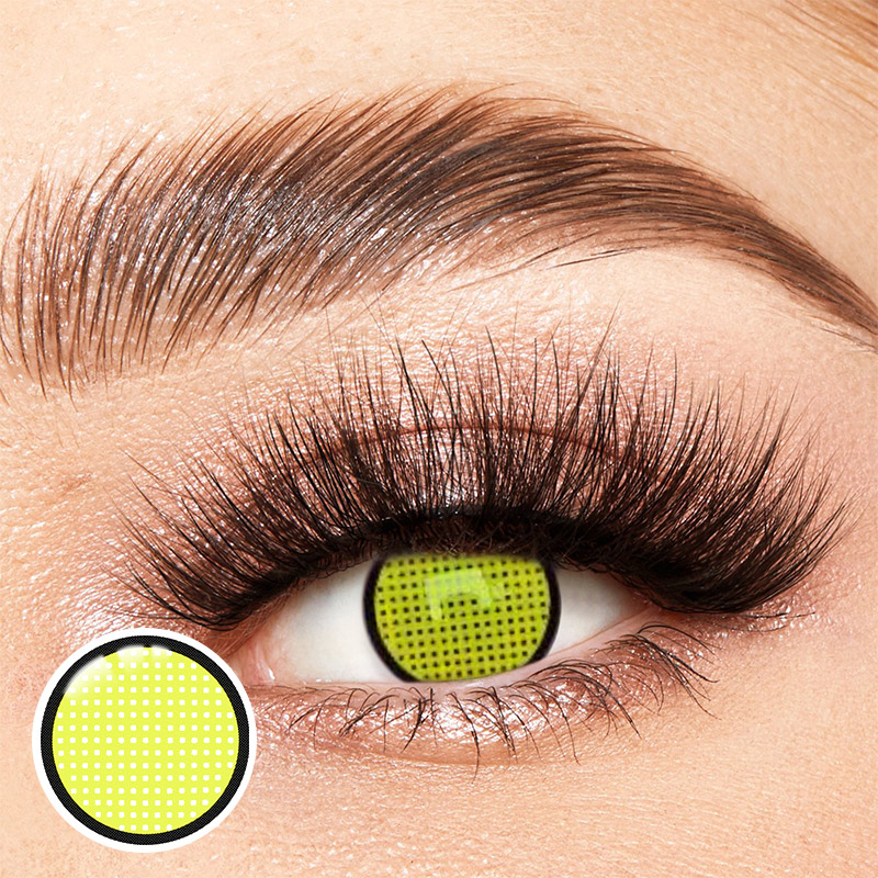 Mesh Yellow Costume Yearly Contact Lenses