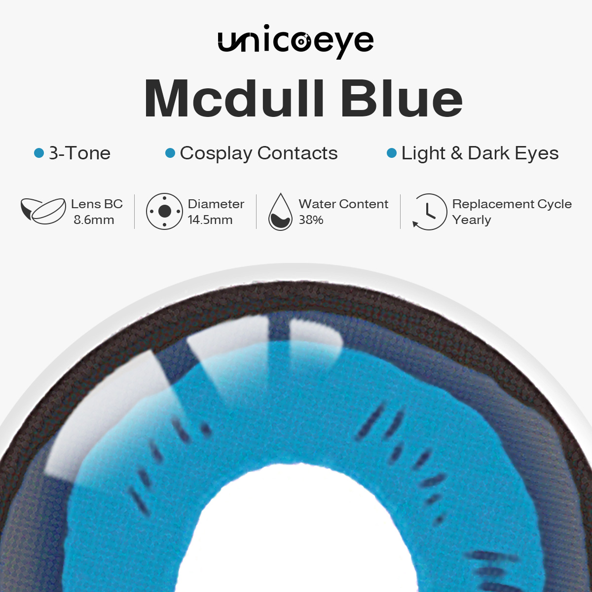 Mcdull Blue Costume Yearly Contact Lenses