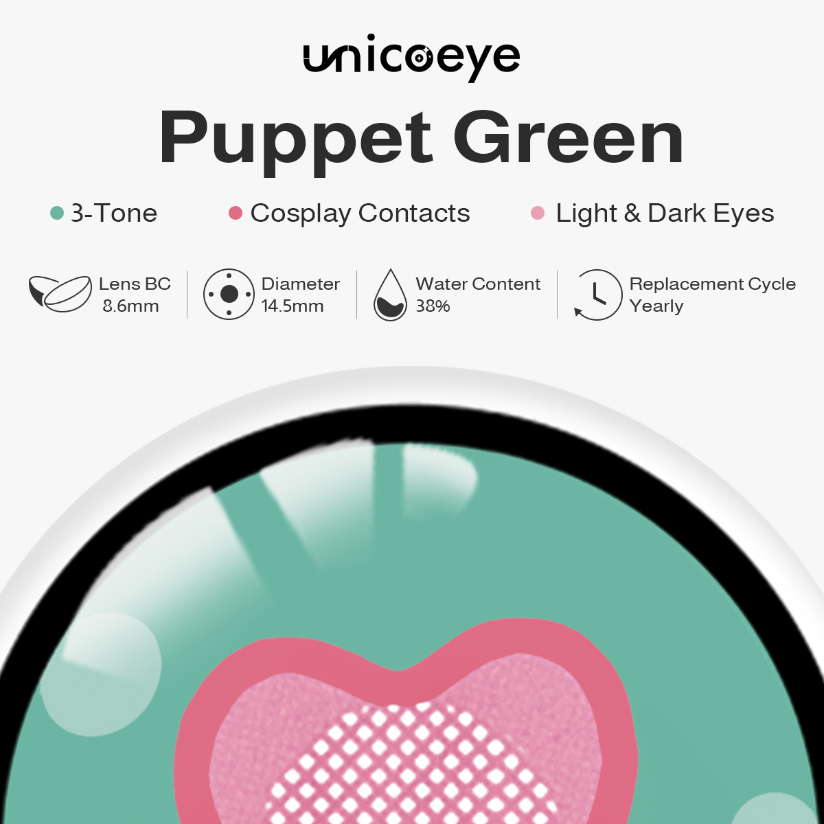 Puppet Green Costume Yearly Contact Lenses