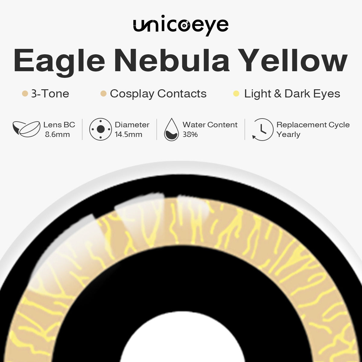 Eagle Nebula Yellow Costume Yearly Contact Lenses