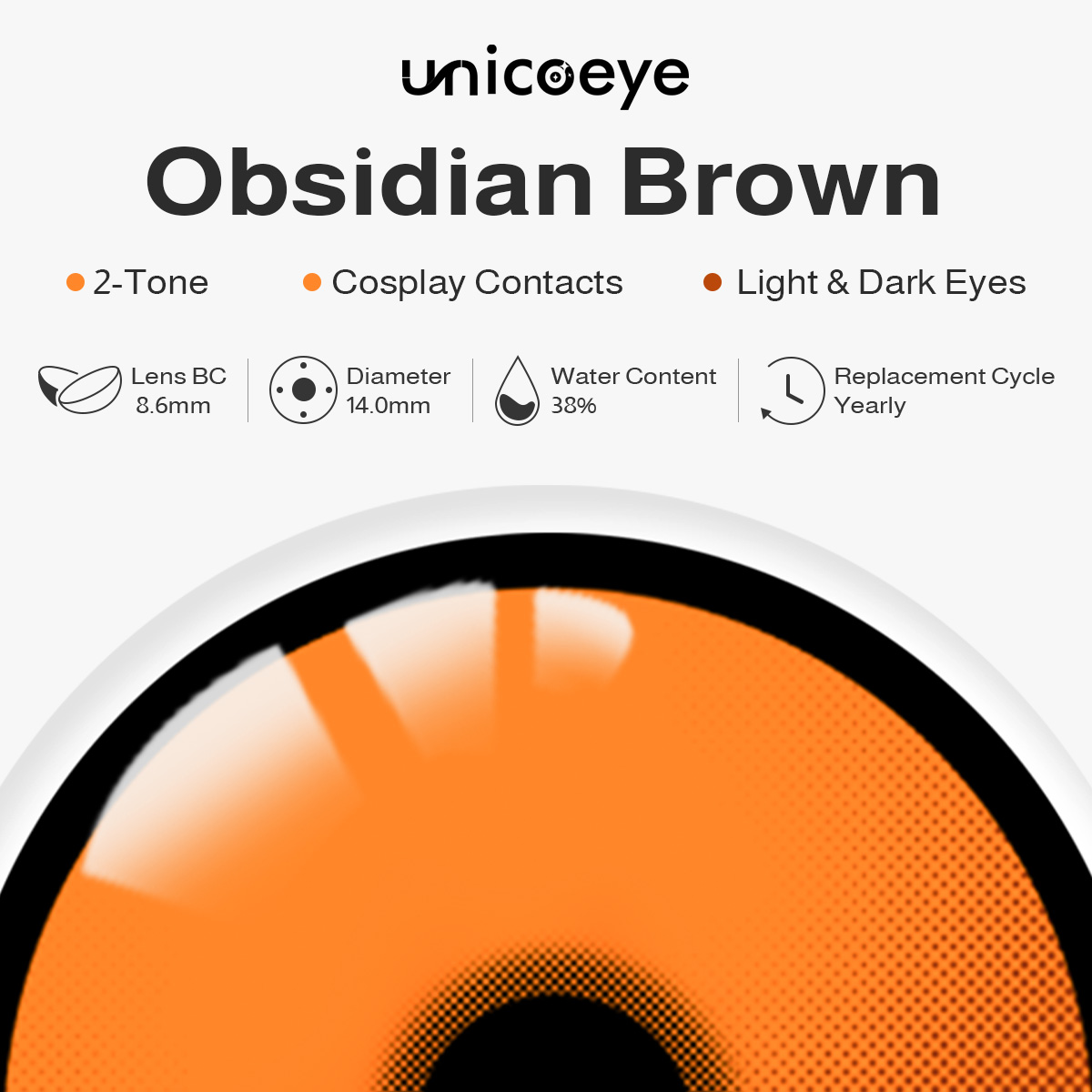 Obsidian Brown Costume Yearly Contact Lenses