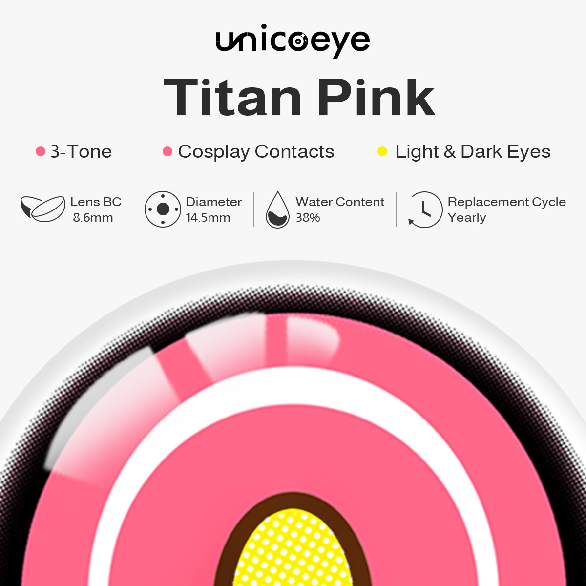 Titan Pink Costume Yearly Contact Lenses