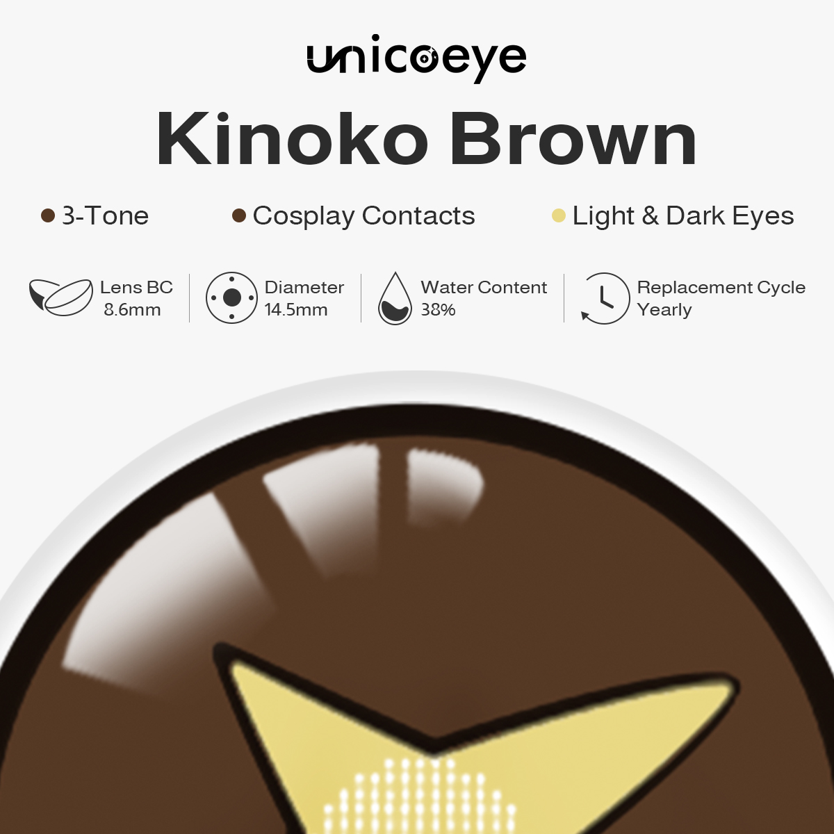 Kinoko Brown Costume Yearly Contact Lenses