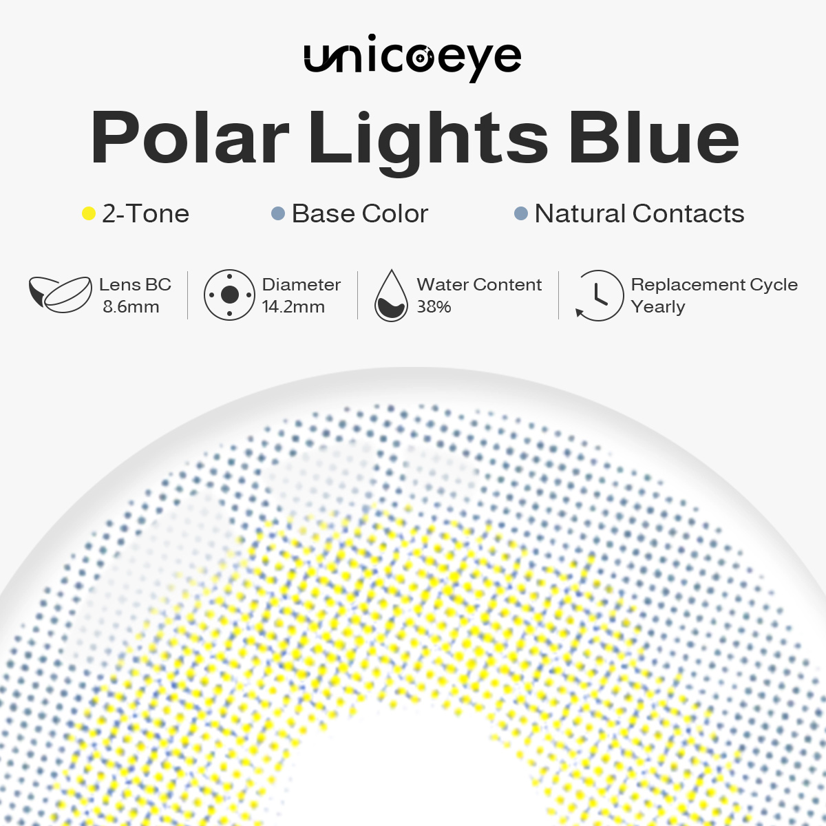 Polar Lights Blue Yearly Contact Lenses