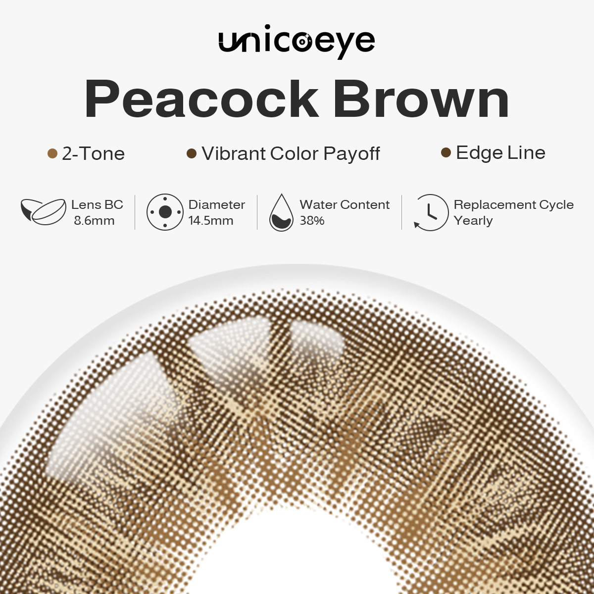 Peacock Brown Yearly Contact Lenses