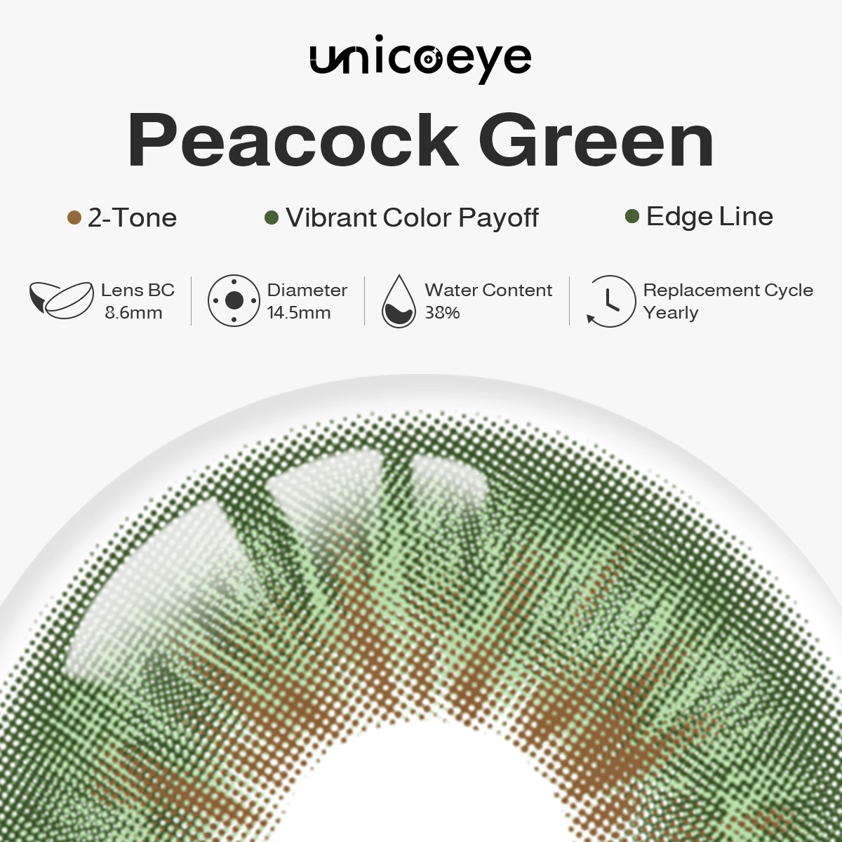 Peacock Green Yearly Contact Lenses