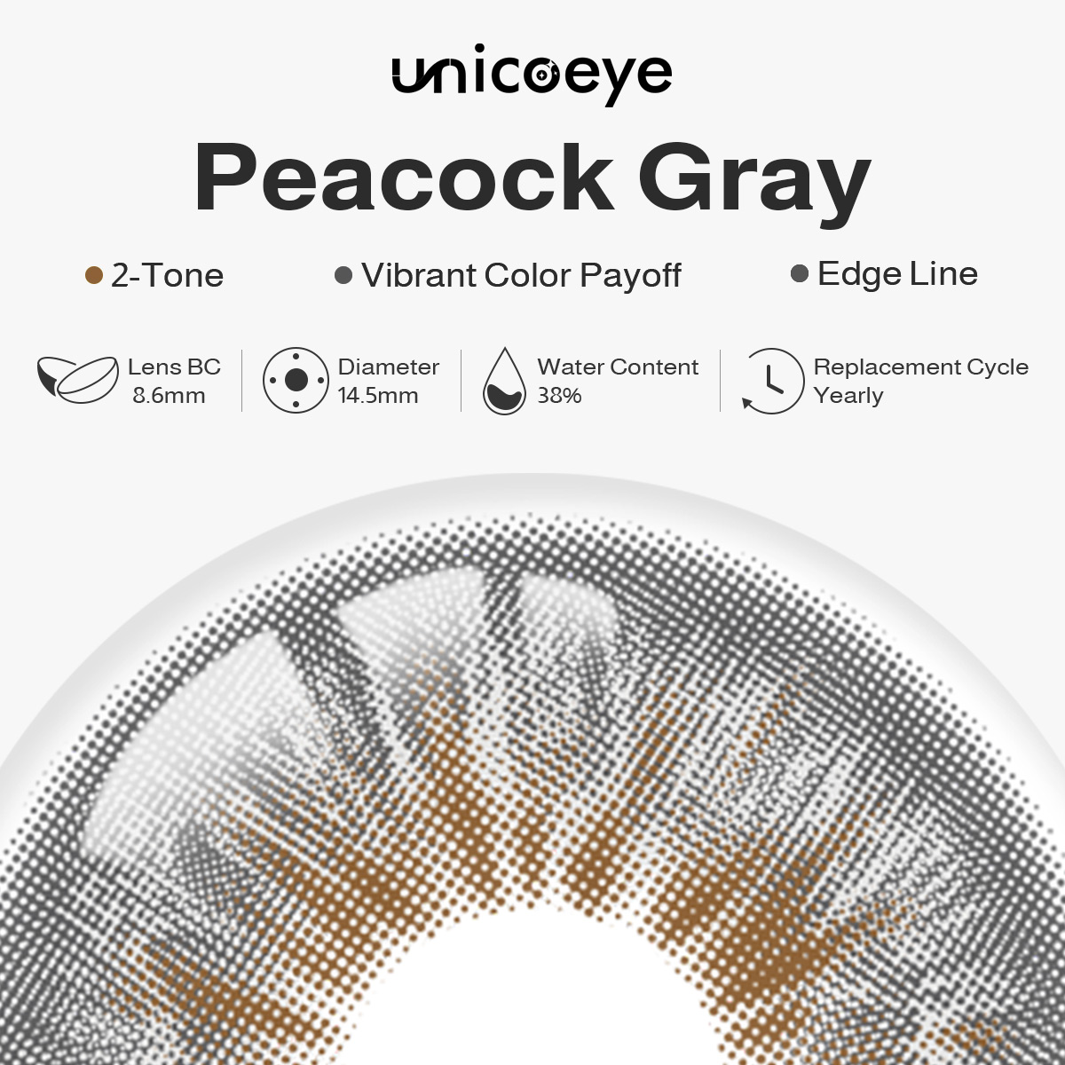 Peacock Gray Yearly Contact Lenses