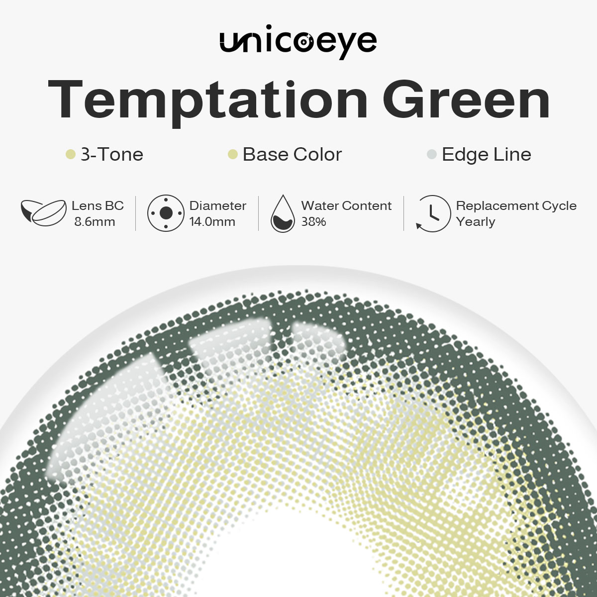 Temptation Green Yearly Contact Lenses