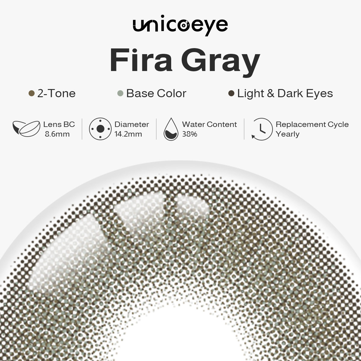 Fira Gray Yearly Contact Lenses