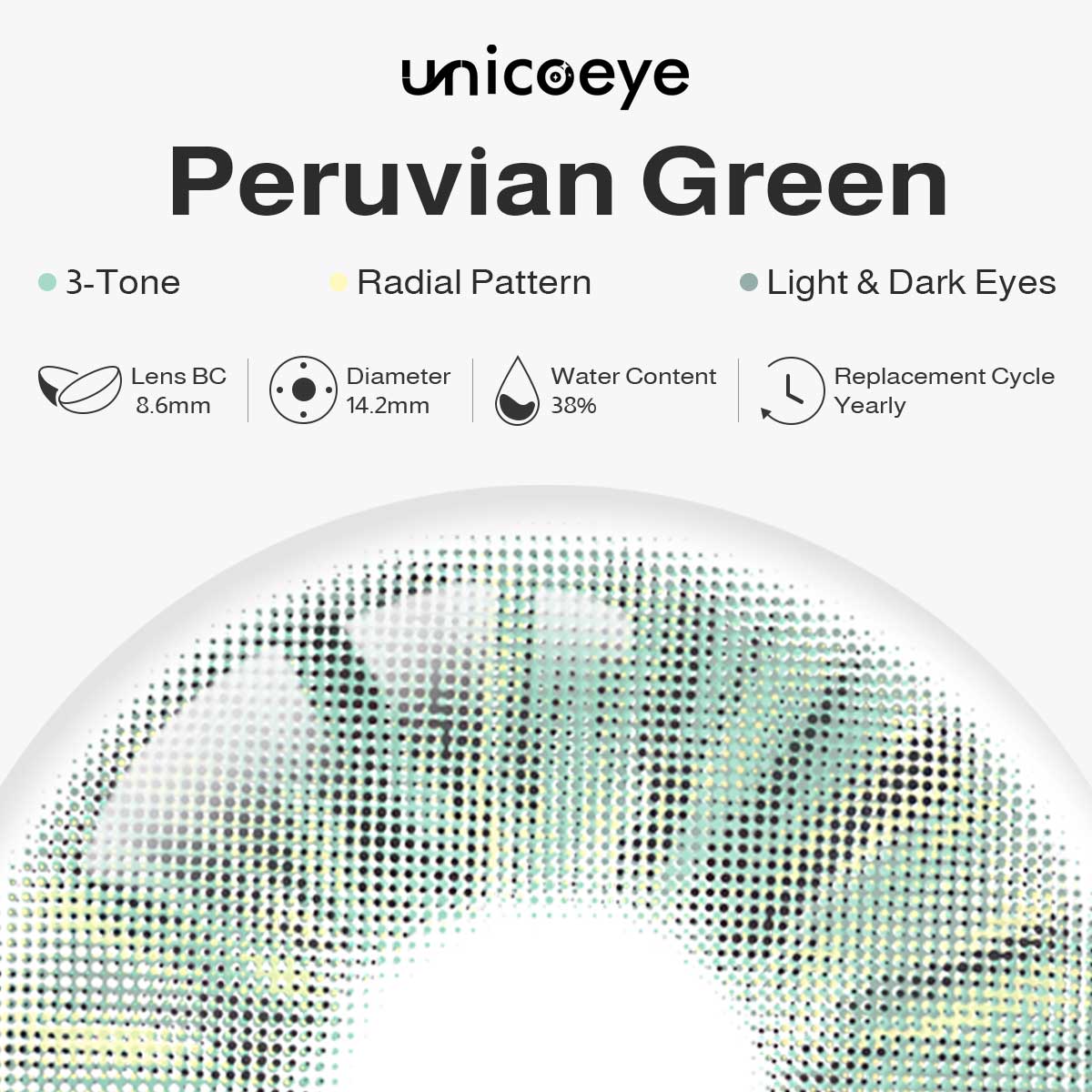 Peruvian Green Yearly Contact Lenses