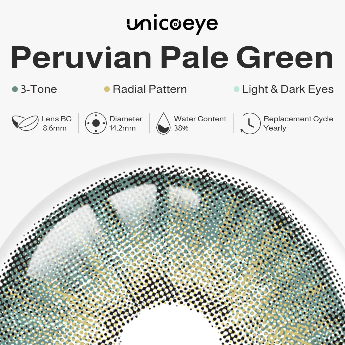 Peruvian Pale Green Yearly Contact Lenses
