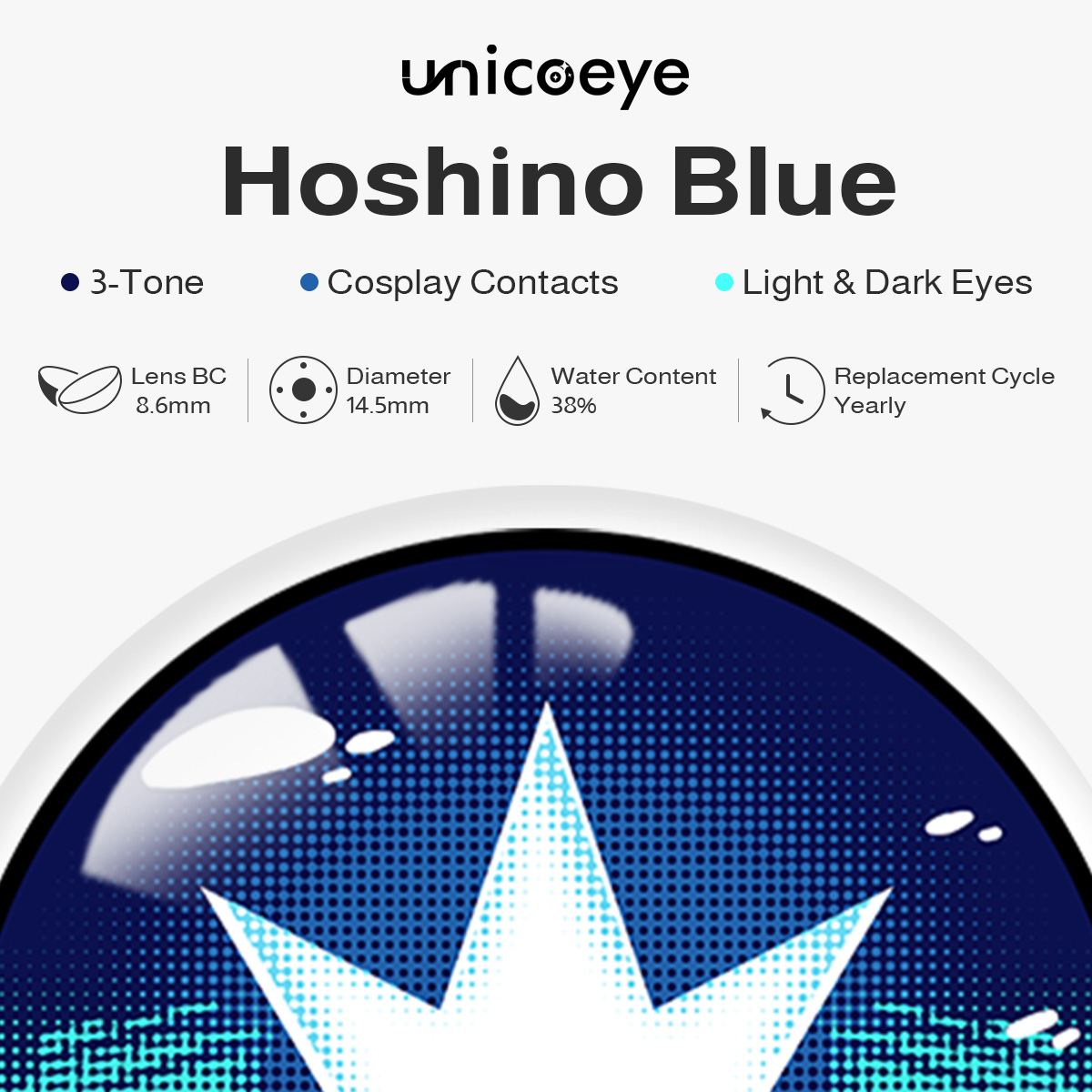 Hoshino Blue Costume Yearly Contact Lenses