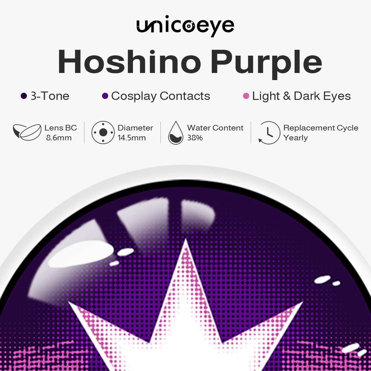Hoshino Purple Costume Yearly Contact Lenses
