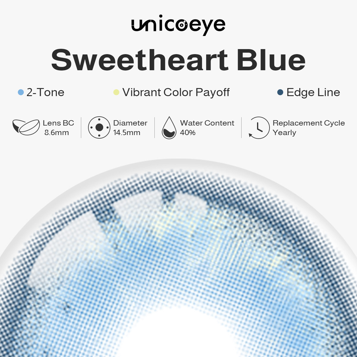 Sweetheart Blue Yearly Contact Lenses