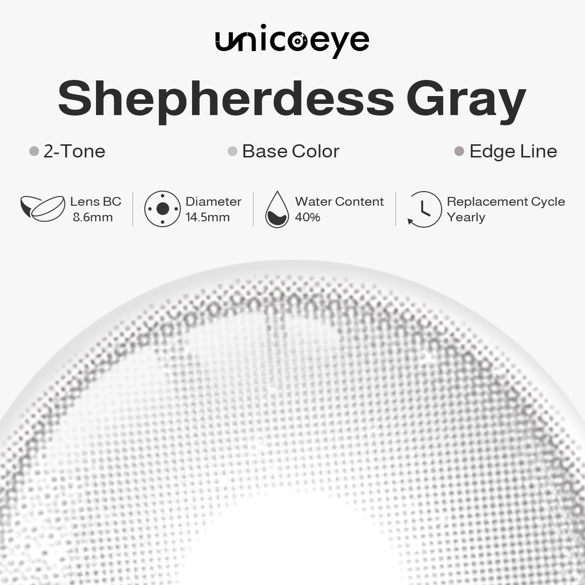 Shepherdess Gray Yearly Contact Lenses